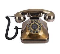 Estilo Europeo Vintage Teléfono Fijo Dial Teléfono de Bronce Antiguo Teléfono con cancelación de Ruido Teléfono Fijo Decoración clásica para Oficina Hotel Familiar