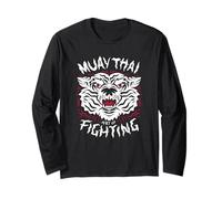 Estilo feroz de lucha de boxeo tailandés para kickboxing Muay Thai Manga Larga