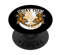Estilo feroz de lucha de boxeo tailandés para kickboxing Muay Thai PopSockets PopGrip Adhesivo