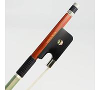 Estilo francés marrón Pernambuco arco doble bajo 3/4 tamaño VINGOBOW 800BF nivel maestro para jugador profesional Rana de ébano bien equilibrado, cálido dulce sonido premium pelo blanco natural