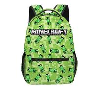 (Estilo G) Mochila de lona de Minecraft, mochila escolar de gran capacidad, regalo de viaje para niños