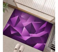 Estilo geométrico abstracto Felpudo Decorativas, Alfombrilla Púrpura Patrón de baja poligonalidad Antideslizante Junta de Goma Alfombras para Suelos para Exteriores e Interiores Entrar 90 x 150 cm