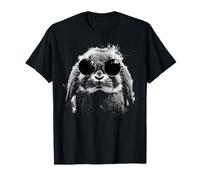 Estilo Grunge Hipster Holland Lop Rabbit con Gafas De Sol Camiseta
