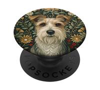Estilo Jack Russell Terrier William Morris de Pelo Duro PopSockets PopGrip Adhesivo