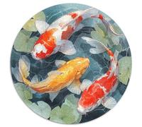 Estilo japonés 1000 Piezas Rompecabezas para Adultos Three Pez koi in The Water para Amantes O Amigos Imposable 1000pcs (67.5x67.5cm)