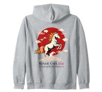 Estilo Japones Astrologia Caballo Fuego Zodiaco Asiatico Sudadera con Capucha