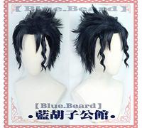 Estilo JoJo's Bizarre Adventure Kujo Jotaro Cosplay Peluca Corta Negro Azul Resistente al calor Pelo sintético Cosplay Pelucas + Peluca Cap