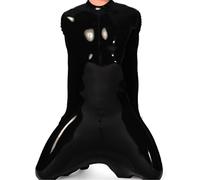 Estilo Látex Natural Caucho Unifor Body Traje Sin Mangas Espalda Cremallera Wetlook Color Unisex Tamaño Personalizado XXS-XXL, Negro, S
