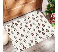 Estilo Lindo Felpudo Antideslizante - 40 x 60 cmPingüino Pequeño Trampa de Tierra Felpudo Exterior e Interior para Entrada Limpia - Fácil de Cuidar - Beige