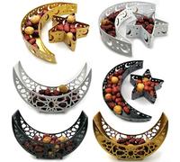 Estilo Medio Oriente Metal Bandeja Set con Luna Celestial Estrella Motivo para Decoración del Hogar Snack y Fruta Display (JM00382)