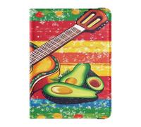 Estilo mexicano del Cinco de Mayo Guitarra Aguacates Cuero Registro de Coche y Seguro Tarjetero Organizador de Guantera para Conductores, Propietarios de Automóviles, Remolque, Motocicleta, Barco