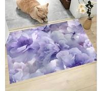 Estilo Minimalista Felpudo Antideslizante - 90 x 150 cmPeonía Ensueño Trampa de Tierra Felpudo Exterior e Interior para una Entrada Limpia - Fácil de Cuidar - Morado Claro