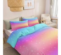 Estilo Minimalista Fondo Degradado Microfibra cepillada Bedding, Cama 135/150 - 220 x 240 cm, Color 3 Piezas, y 2 fundas de almohada de 50 x 70 cm, Todas Las Estaciones Juego de funda nórdica de