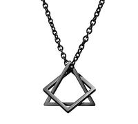 Estilo Minimalista geométrico triángulo Cuadrado combinación Collar Hip Hop Net Red Tide Hombres y Mujeres Pareja Colgante Regalo