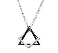 Estilo Minimalista geométrico triángulo Cuadrado combinación Collar Hip Hop Net Red Tide Hombres y Mujeres Pareja Colgante Regalo