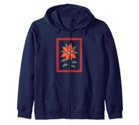Estilo Minimalista navideño de Flor de Pascua nórdica Sudadera con Capucha