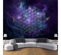 Estilo Nebulosa Espacial 3D Murales De Pared,Formas Geométricas Papel Pintado Murales Decoración Hogareña Artes De Salón,Dormitorio,Habitación Para Niños,Pared De Tv 350 × 256 Cm