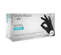 Estilo Negro Guantes de nitrilo desechables guantes - negro y sin talco - Pack de 100