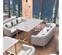 Estilo nórdico Celebridad de Internet Negociación ocio for dos personas Comedor Bar Cabina Sofá Combinaciones mesa y silla for cafetería comida occidental, tienda té con leche, postres(Gray,Set3)