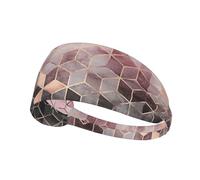 Estilo nórdico, patrón geométrico Rosa, Dorado,Banda Deportiva para el Sudor Unisex, Multiusos, elástica para el Pelo