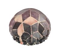 Estilo nórdico, patrón geométrico rosa, dorado,Gorro de ducha, gorro de noche, gorro de baño elástico impermeable de doble capa, reutilizable para el cabello.