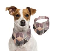 Estilo nórdico, patrón geométrico Rosa, Dorado,Pañuelos de algodón para Perros, Bufandas Ajustables para Mascotas,M