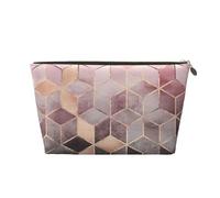 Estilo nórdico, patrón geométrico Rosa Rosa, Dorado, Bolsa de Maquillaje Bolsa de cosméticos Bolsa de artículos de tocador de Viaje portátil Bolsa de artículos de tocador
