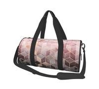 Estilo nórdico, patrón geométrico Rosa Rosa, Dorado, Bolsa de Viaje de Gran Capacidad, Bolso Redondo, Bolsa de Viaje Deportiva, Bolsa de Mano, Bolsa de Fitness