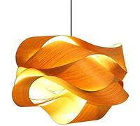 Estilo Pastoral Natural Luces Colgantes de Techo de Madera Tonos Lámparas Colgantes de Madera Pantalla de Techo Lámpara de araña E27 Luces de Techo de Madera Sala de Estar Casa de té Comedor Luces