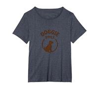 Estilo Perrito: gráfico Vintage para Amantes de Las Mascotas Camiseta, Mujer Tallas Grandes, Azul Jaspeado, 5XL Grande