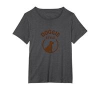 Estilo Perrito: gráfico Vintage para Amantes de Las Mascotas Camiseta, Mujer Tallas Grandes, Jaspeado Oscuro, 4XL Grande