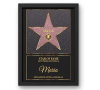 Estilo Personalizado de la Estrella de Hollywood Walk of Fame: Certificado Star of Fame Personalizado con Nombre y Texto - Póster/Afiche con o sin marco - Lienzo - Plexiglás - Idea de regalo rojo