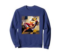 Estilo Picasso Sudadera, Unisex para Adultos, Azul Marino, L