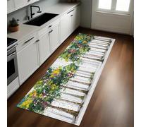 Estilo Pintado Alfombra de Cocina 60 x 180 cm Árboles de Grafiti Antideslizante y Lavable, Camino Multiusos Resistente al Desgaste, Antimanchas, Ideal para Bajo Fregadero y Fogones