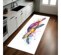 Estilo Pintado Alfombras de Cocina Tortugas Marinas 40 x 120 cm Antideslizantes, Alfombras Modernas Lavables para Pasillo, Comedor y Entrada