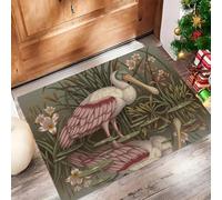 Estilo Pintura Al Óleo Felpudo Antideslizante - Espátula Rosada Trampa de Tierra Felpudo Exterior e Interior para una Entrada Limpia - Fácil de Cuidar - Verde Grisáceo