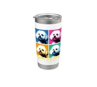 Estilo pop art de Bichon Frise Mom Vaso térmico de acero inoxidable de doble pared