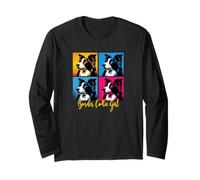 Estilo Pop Art de Border Collie Girl Manga Larga