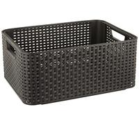 Curver Estilo Rattan Apariencia 205 846 Caja de Almacenamiento Talla M Antracita Polipropileno 38,6 x 28,7 x 17 cm