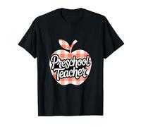 Estilo Retro a Cuadros de Manzana para Maestros preescolares Camiseta