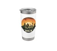 Estilo retro Berlín, Alemania horizonte de la ciudad Vaso térmico de acero inoxidable de doble pared