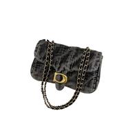 Estilo Retro Bolso De Axila Mezclilla Desgastado for Mujer Verano Versátil Hombro for Viajeros Cadena Teléfono Móvil Bolsa Trabajo Diario A La Escuela Clase Lápiz Labial Tejido(Black)