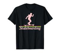 Estilo Retro Chica Skate Colores Arcoíris Camiseta