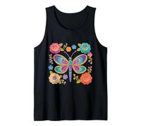 Estilo Retro de Ganchillo libélula Estampado Floral Formas Mania Camiseta sin Mangas