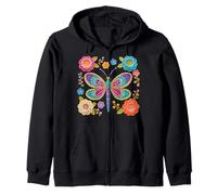 Estilo Retro de Ganchillo libélula Estampado Floral Formas Mania Sudadera con Capucha