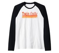 Estilo retro de los 80 en Twin Falls, Idaho Camiseta Manga Raglan