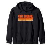 Estilo retro de los años 80 de East Newark, New Jersey Sudadera con Capucha