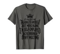 Estilo Retro del Tatuaje si me Ves Hablando Conmigo Mismo Cita de mordaza Camiseta