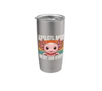 Estilo retro divertido de Axolotl Mom Best Job Ever Vaso térmico de acero inoxidable de doble pared