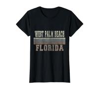 Estilo Retro en West Palm Beach, Florida Camiseta gráfica económica, Mujer, Negro, XL